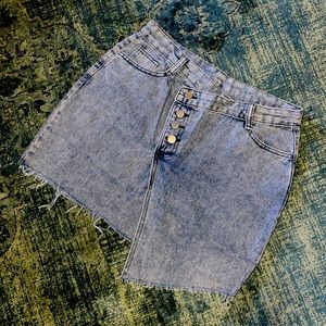 NWB Denim Crossover Mini Skirt